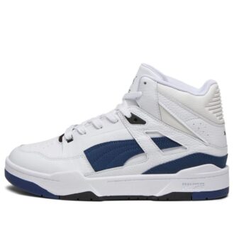 Slipstream High Cracked Leather «Blanco Azul Marino»