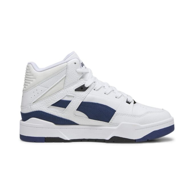 Slipstream High Cracked Leather «Blanco Azul Marino»