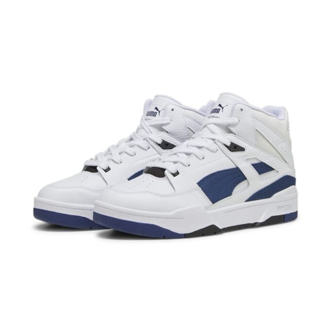 Slipstream High Cracked Leather «Blanco Azul Marino»