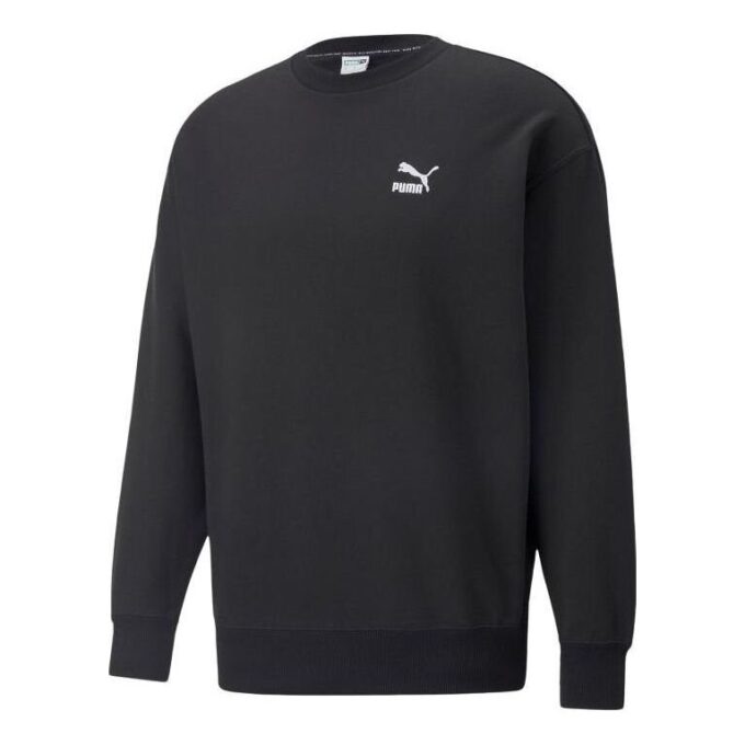 Sudadera clásica de cuello redondo relajada «Negra»