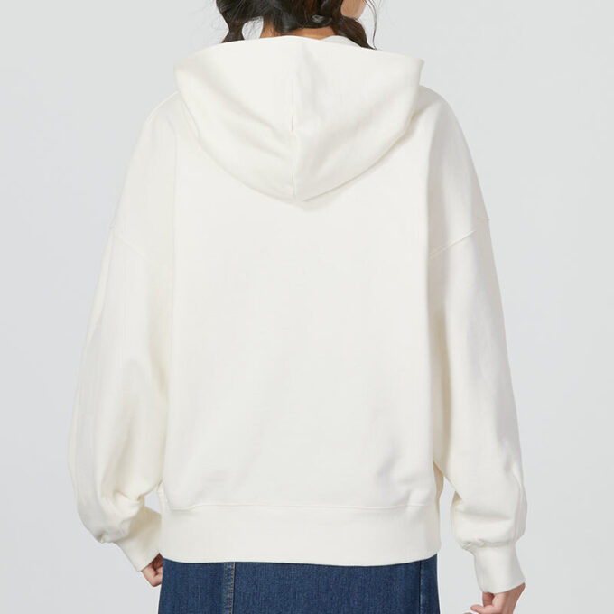 Sudadera clásica extragrande con capucha TR «Blanco y gris» (mujeres)