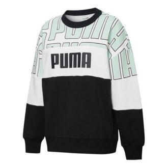 Sudadera con bloques de color AOP (mujeres) «Negro, verde y blanco»