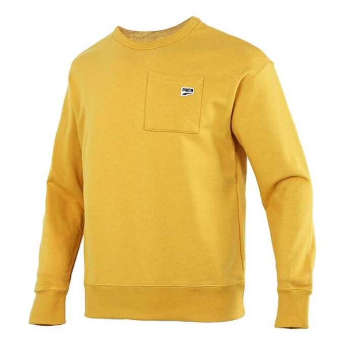 Sudadera con bolsillo y logo pequeño «Amarillo»