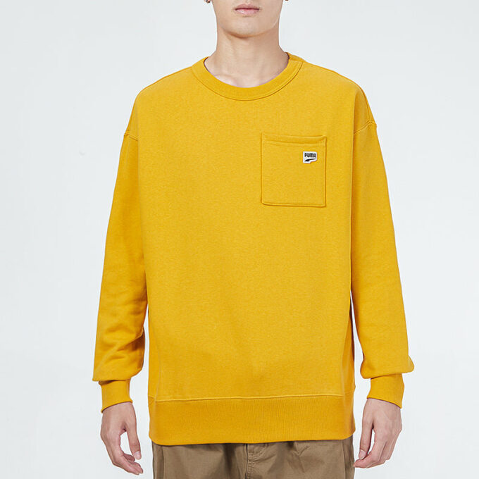 Sudadera con bolsillo y logo pequeño «Amarillo»