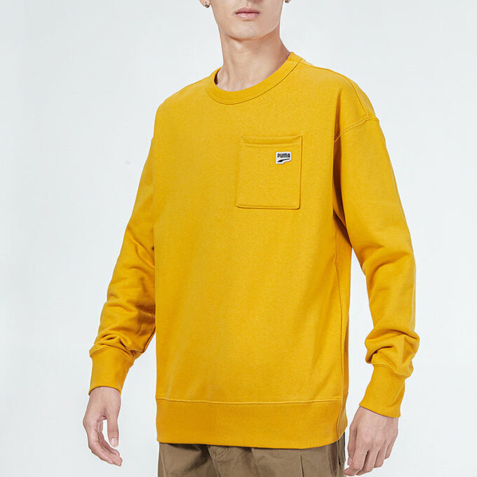 Sudadera con bolsillo y logo pequeño «Amarillo»