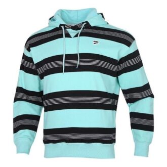 Sudadera con capucha a rayas del centro de la ciudad «Azul, blanco y negro»