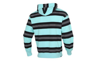 Sudadera con capucha a rayas del centro de la ciudad «Azul, blanco y negro»