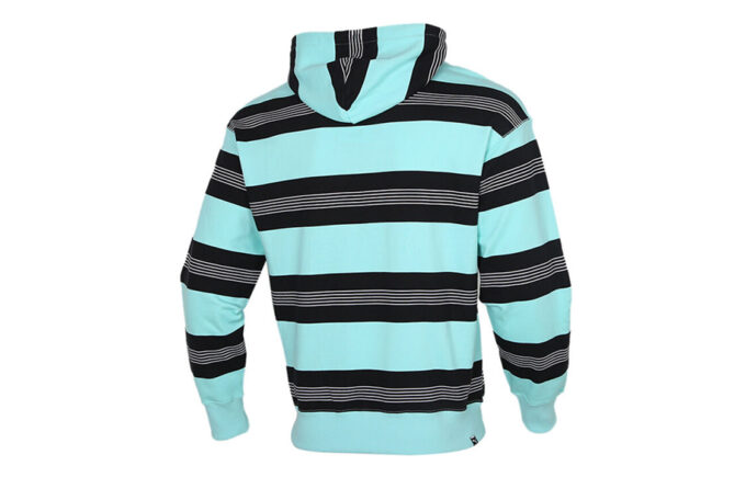 Sudadera con capucha a rayas del centro de la ciudad «Azul, blanco y negro»