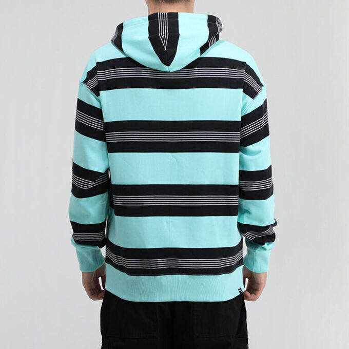 Sudadera con capucha a rayas del centro de la ciudad «Azul, blanco y negro»