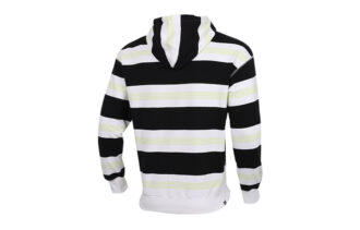 Sudadera con capucha a rayas del centro de la ciudad «Negro, blanco y verde»