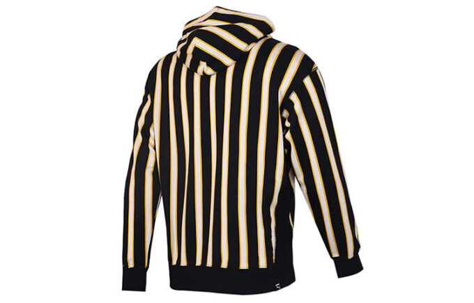 Sudadera con capucha a rayas «Negro Amarillo Blanco»