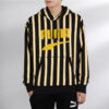 Sudadera con capucha a rayas «Negro Amarillo Blanco»