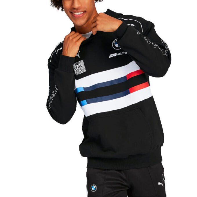 Sudadera con capucha BMW Motorsport Street Midlayer «Negro, Azul, Rojo y Blanco»