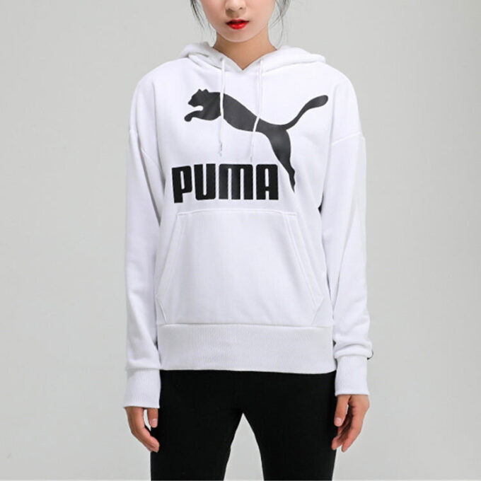 Sudadera con capucha clásica con el logotipo «White Black» (Mujeres)