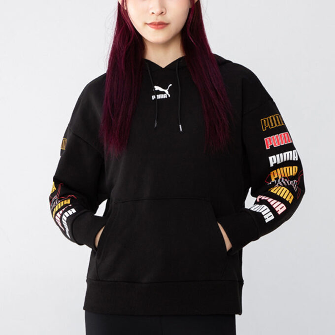 Sudadera con capucha clásica con gráficos (WMNS) «Negra»
