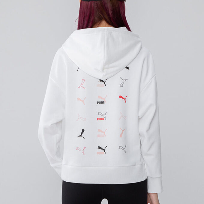 Sudadera con capucha clásica con logotipos (WMNS) «Blanca»