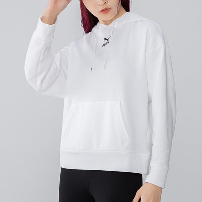Sudadera con capucha clásica con logotipos (WMNS) «Blanca»