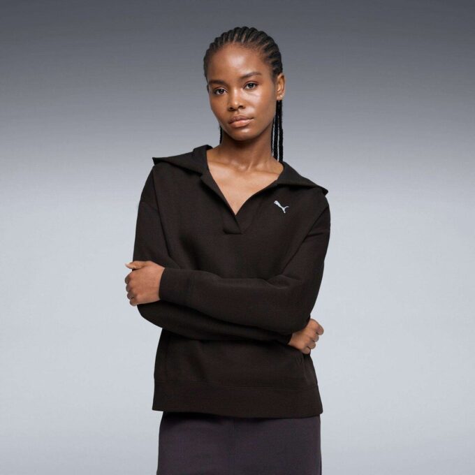 Sudadera con capucha de jacquard Elevated Essentials para mujer Sudadera con capucha de jacquard Elevated Essentials para mujer