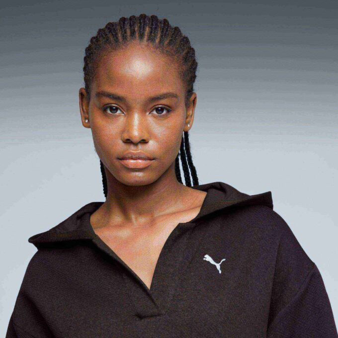 Sudadera con capucha de jacquard Elevated Essentials para mujer Sudadera con capucha de jacquard Elevated Essentials para mujer