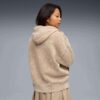 Sudadera con capucha de polar con lavado ácido Elevated Essentials para mujer