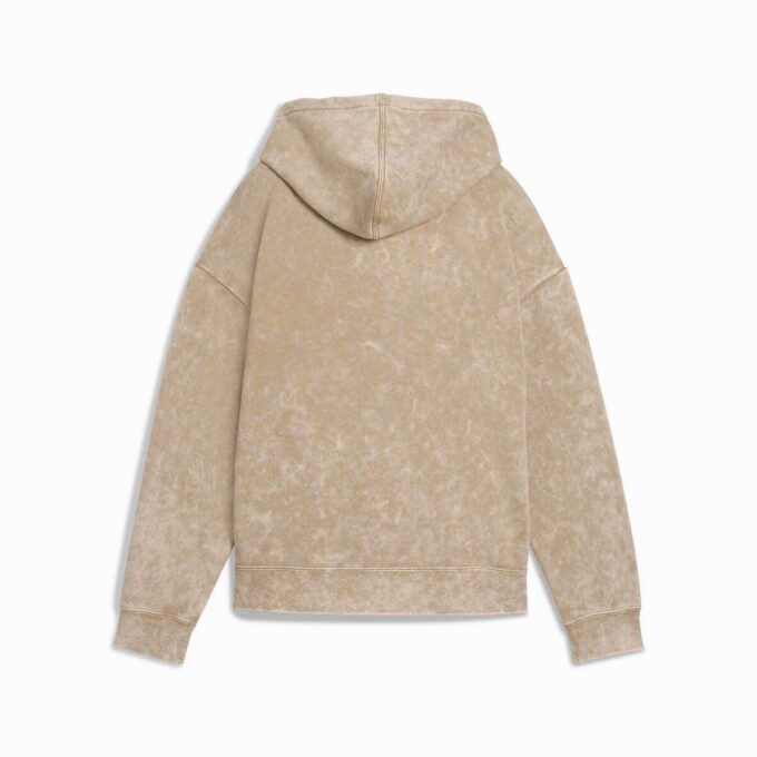 Sudadera con capucha de polar con lavado ácido Elevated Essentials para mujer