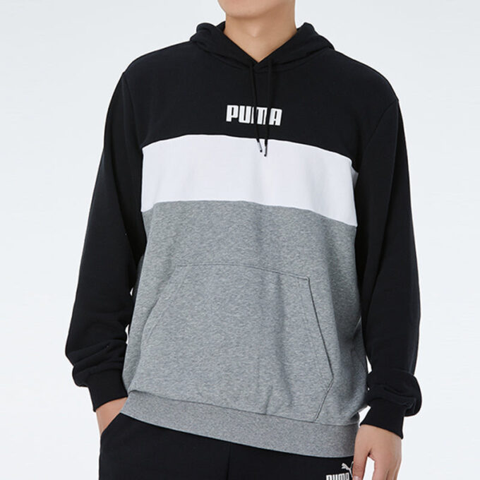 Sudadera con capucha Double Down «Gris, negro y blanco»