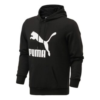 Sudadera con capucha Essentials Fleece «Negro y blanco»