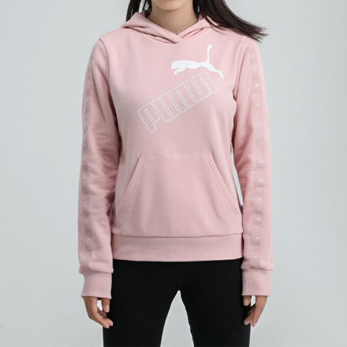 Sudadera con capucha Essentials Logo «Rosa y blanco» para mujer
