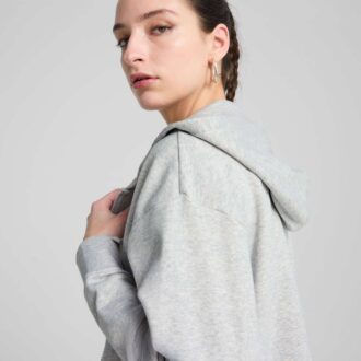 Sudadera con capucha Essentials Small No. 1 Logo French Terry para mujer, cómoda y con cremallera completa