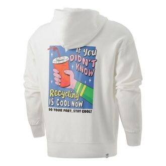 Sudadera con capucha gráfica del centro «Blanco, azul y rojo»