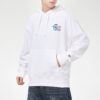 Sudadera con capucha gráfica del centro «Blanco, azul y rojo»