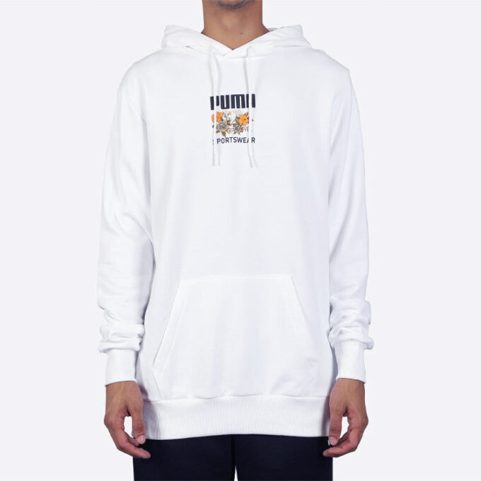Sudadera con capucha gráfica Trend Aop «Blanco, negro y amarillo»
