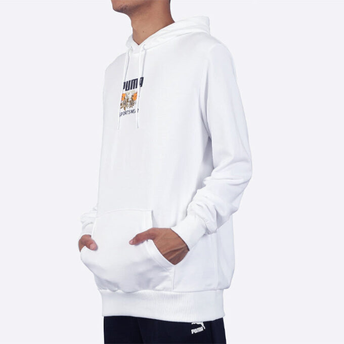 Sudadera con capucha gráfica Trend Aop «Blanco, negro y amarillo»