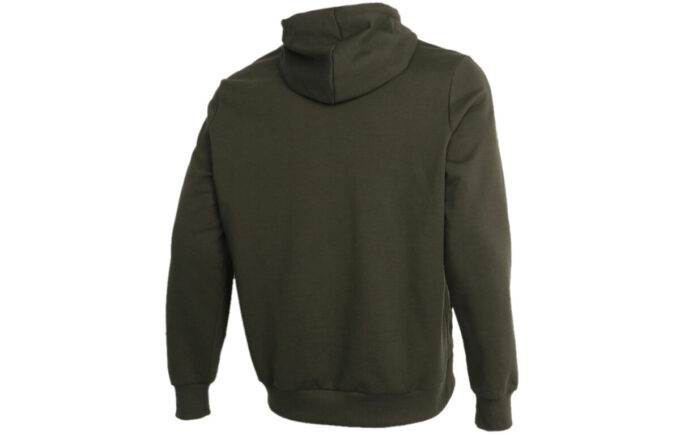 Sudadera con capucha gráfica «Verde oliva y blanco»