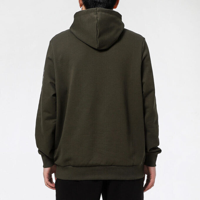 Sudadera con capucha gráfica «Verde oliva y blanco»