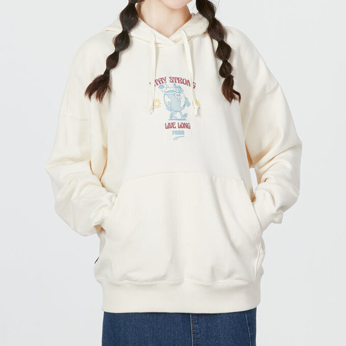 Sudadera con capucha holgada con gráfico «White» (WMNS)