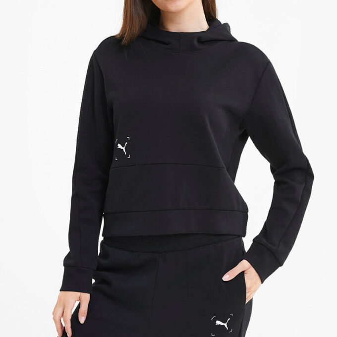 Sudadera con capucha Nu-Tility (mujeres) «Negro y blanco»