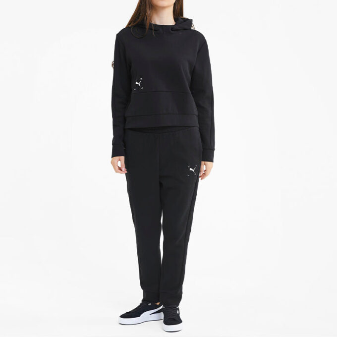 Sudadera con capucha Nu-Tility (mujeres) «Negro y blanco»