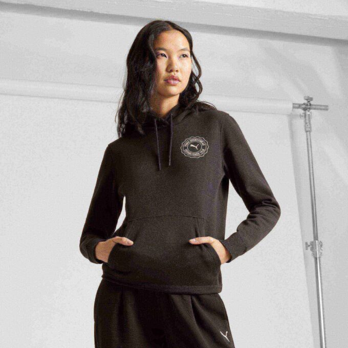 Sudadera con capucha para mujer con emblema gráfico Sudadera con capucha para mujer con emblema gráfico