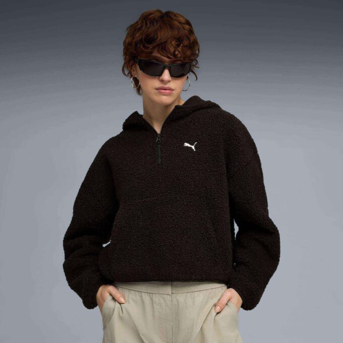 Sudadera con capucha polar para mujer de Wardrobe Essentials Sudadera con capucha polar para mujer de Wardrobe Essentials