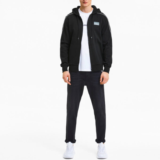 Sudadera con capucha y cremallera completa Avenir «Negra»