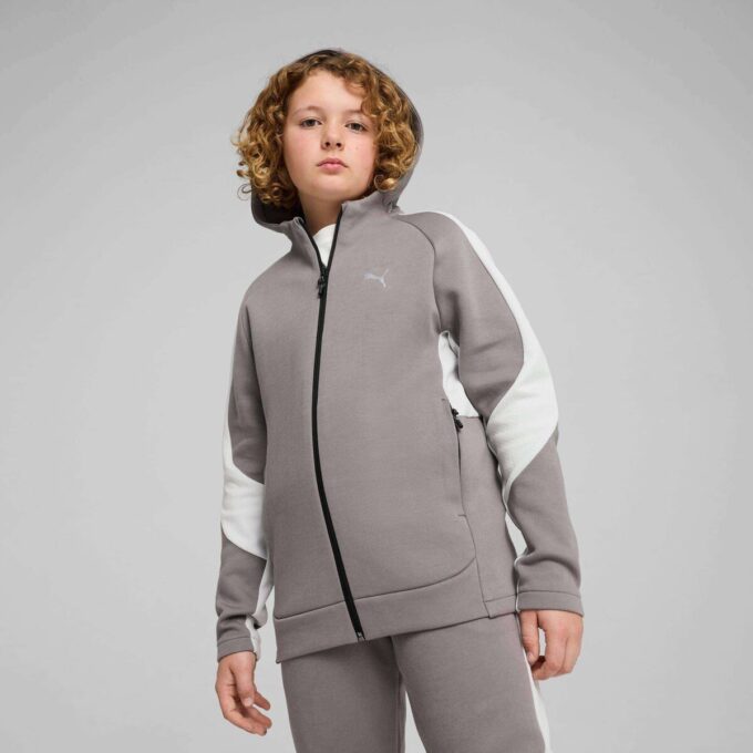 Sudadera con capucha y cremallera completa EVOSTRIPE para niños grandes Sudadera con capucha y cremallera completa EVOSTRIPE para niños grandes