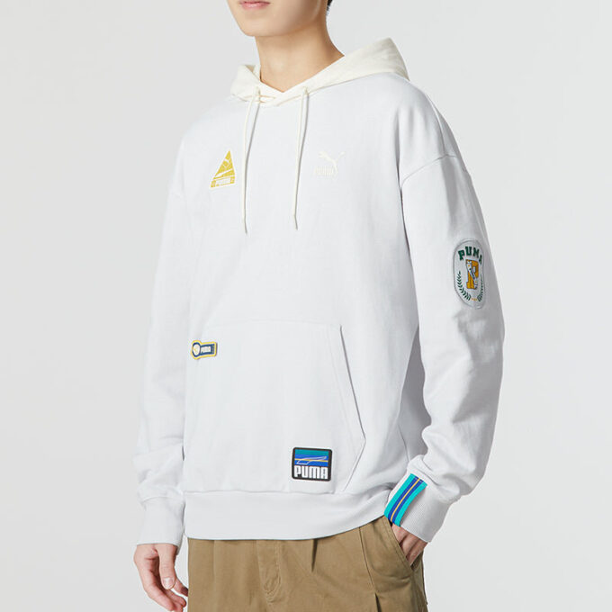 Sudadera con capucha y escudo del equipo «Gris»