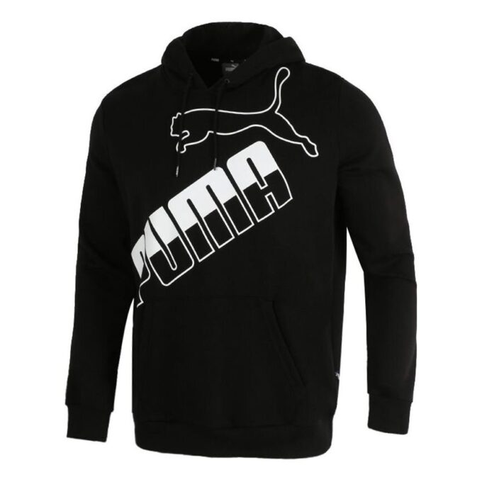 Sudadera con capucha y logo grande «Negro y blanco»