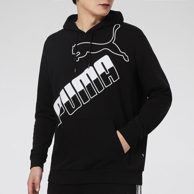 Sudadera con capucha y logo grande «Negro y blanco»