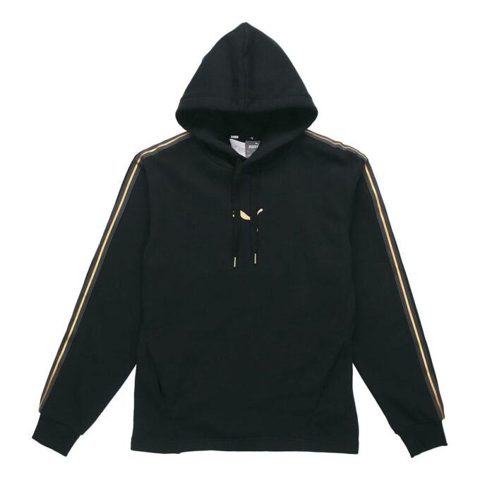 Sudadera con capucha y logo metálico «Black Gold»