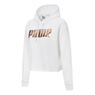 Sudadera con capucha y logo metálico «White Gold» (mujeres)