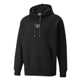 Sudadera con capucha y logotipo circular «Negra»