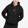 Sudadera con capucha y logotipo circular «Negra»
