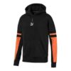 Sudadera con capucha y media cremallera con bloques de color «Negro, naranja y blanco»